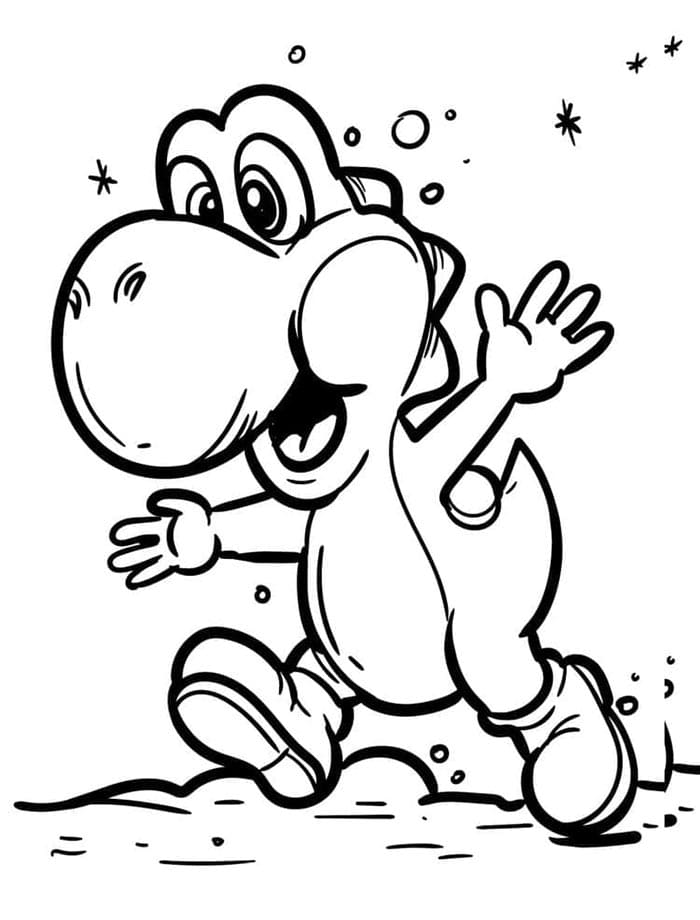 Zdarma Yoshi Obrázek omalovánka