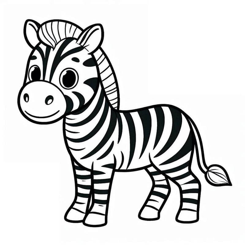 Zebra pro 1leté Děti omalovánka