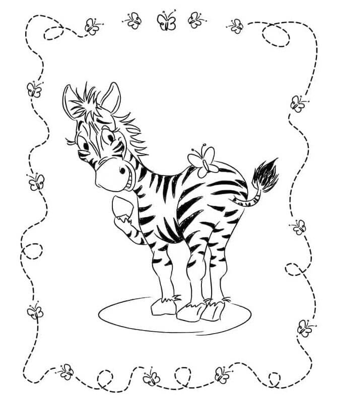 Zebra pro 4leté Děti omalovánka