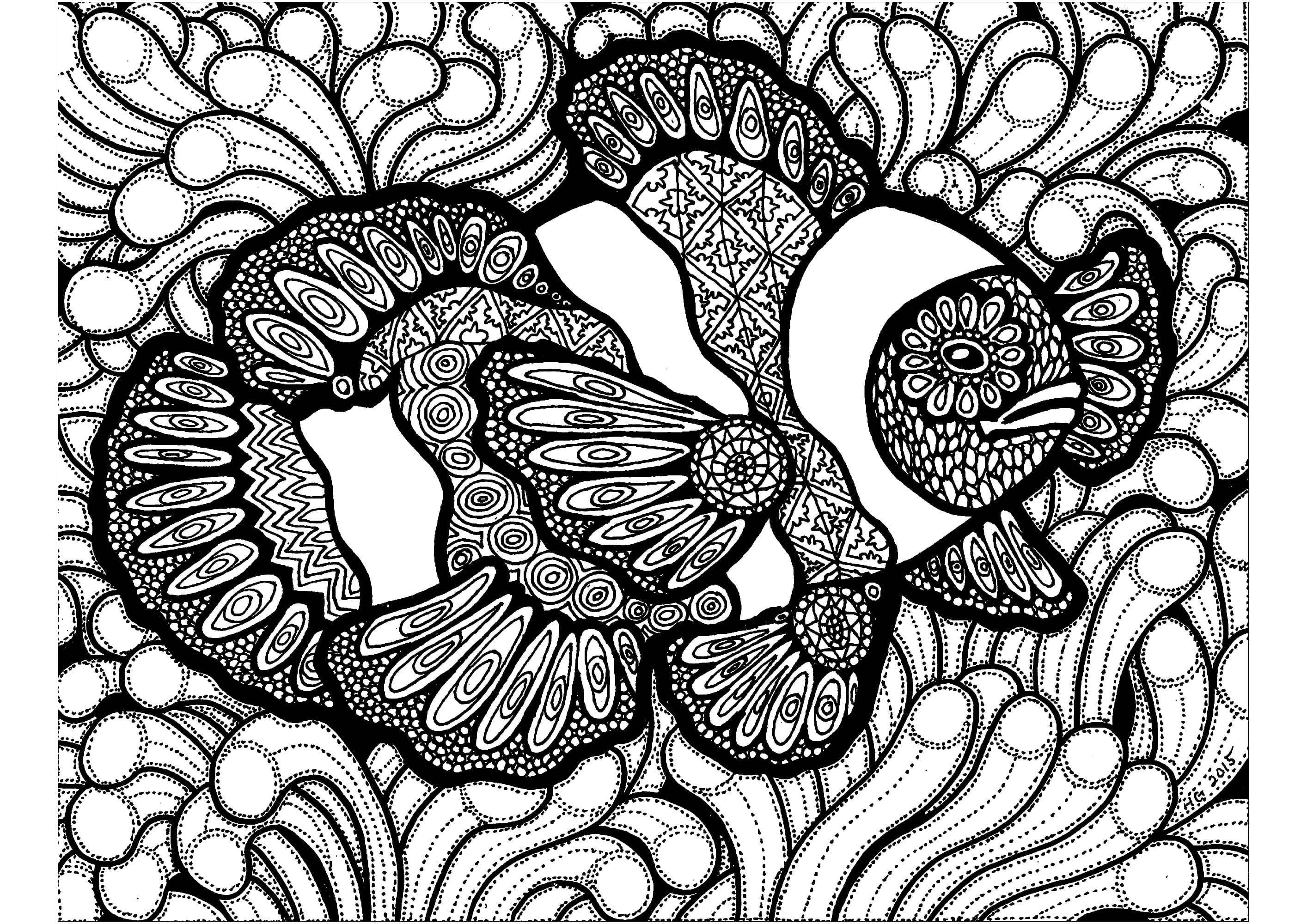 Zentangle Zdarma omalovánka