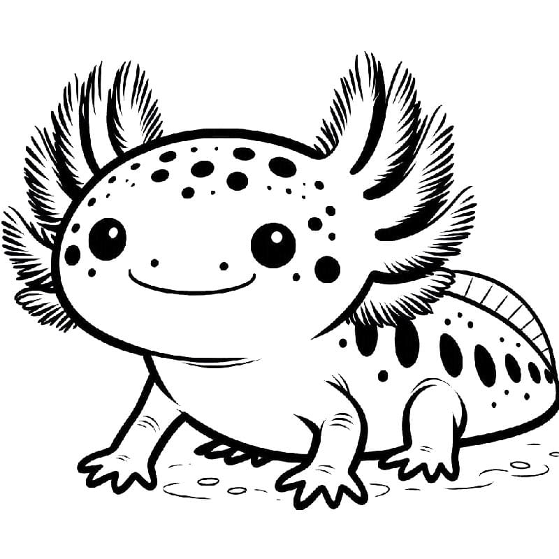 Axolotl Zdarma Tisknutelný omalovánka