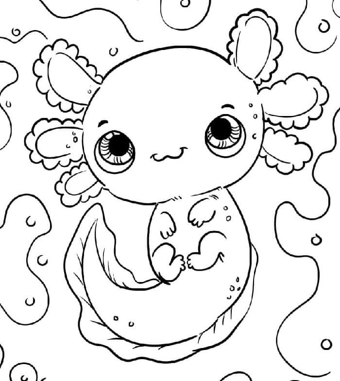 Axolotl pro 2leté Děti omalovánka