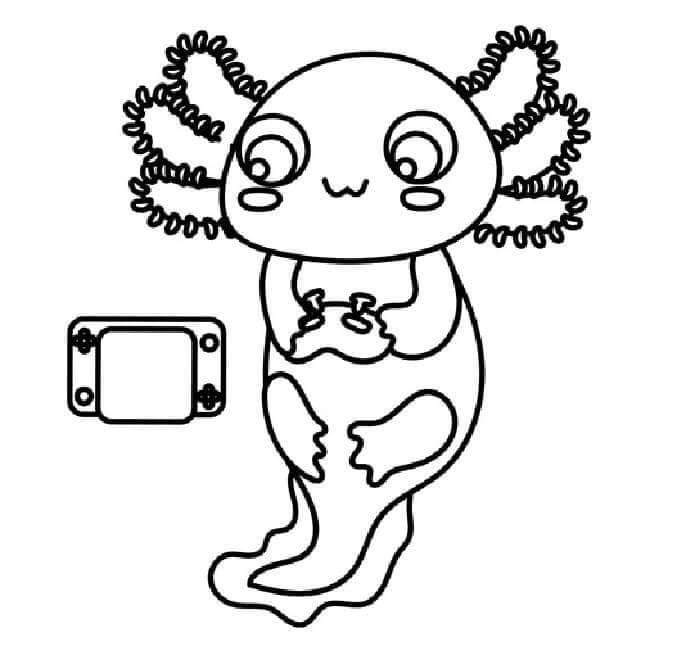 Axolotl pro 3leté Děti omalovánka