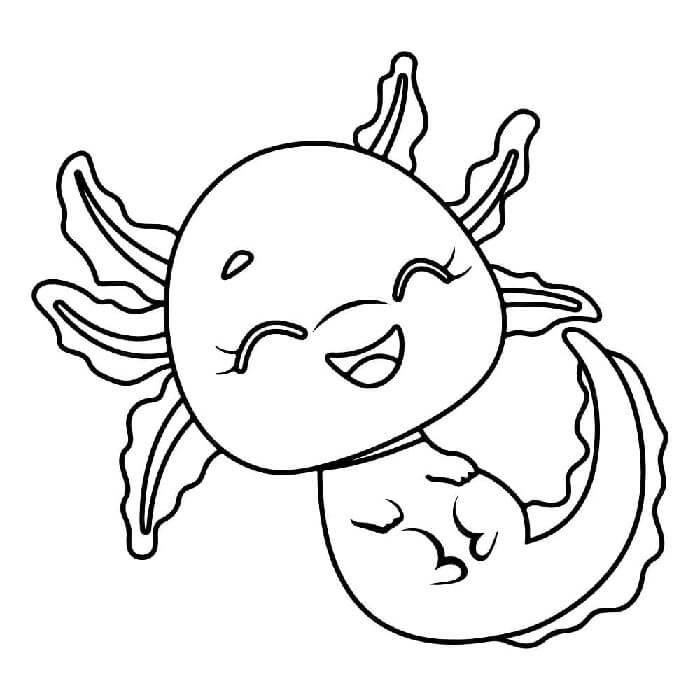 Axolotl pro 4leté Děti omalovánka