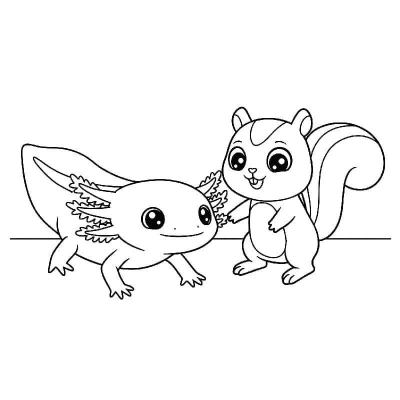 Baby Axolotl omalovánka