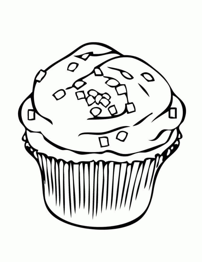 Cupcake Tisknutelný omalovánka