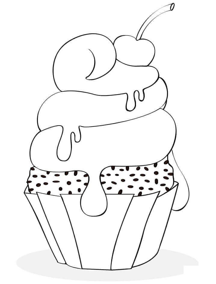 Cupcake Zdarma pro Děti omalovánka