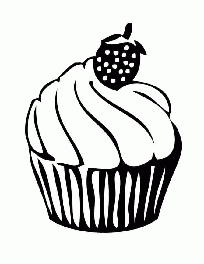 Cupcake k Vymalování omalovánka