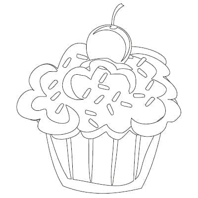 Cupcake pro 4leté Děti omalovánka