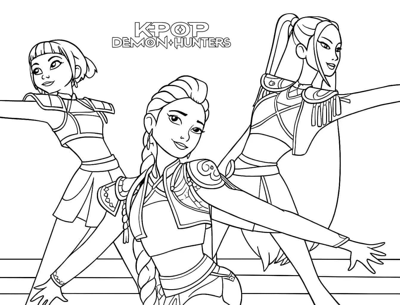 Kpop Demon Hunters Obrázek omalovánka