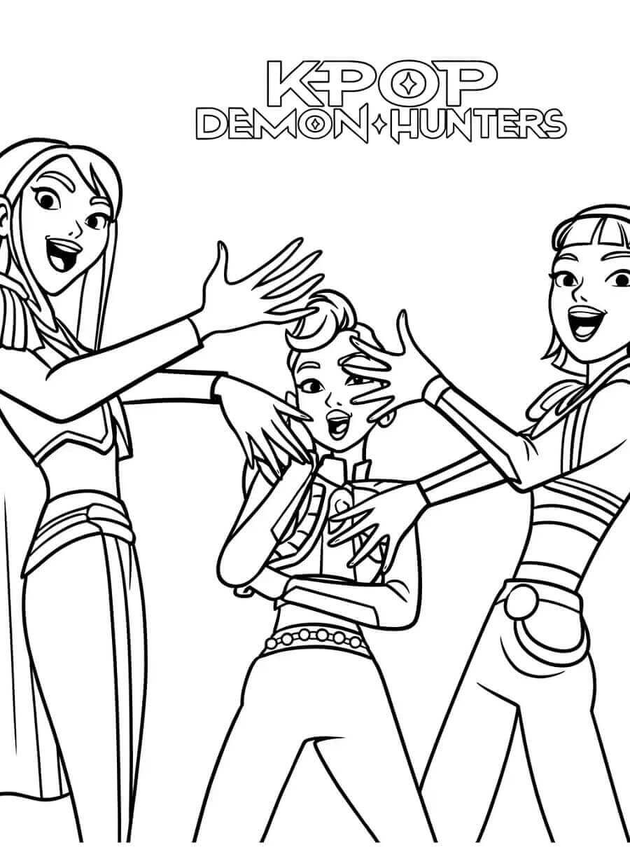 Kpop Demon Hunters Tisknutelný omalovánka