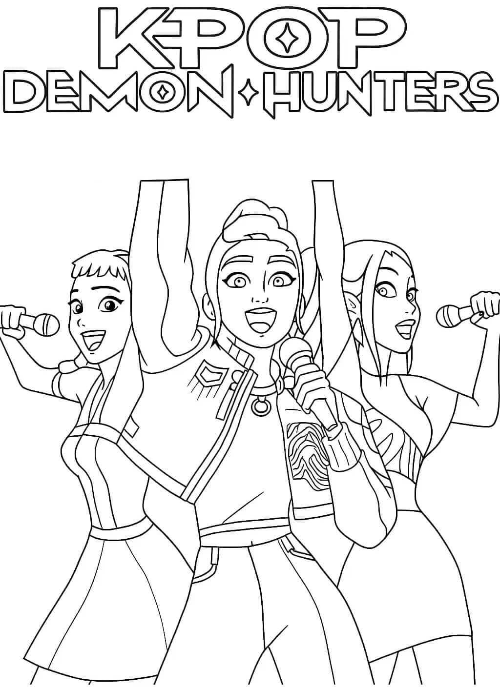 Kpop Demon Hunters pro Děti omalovánka