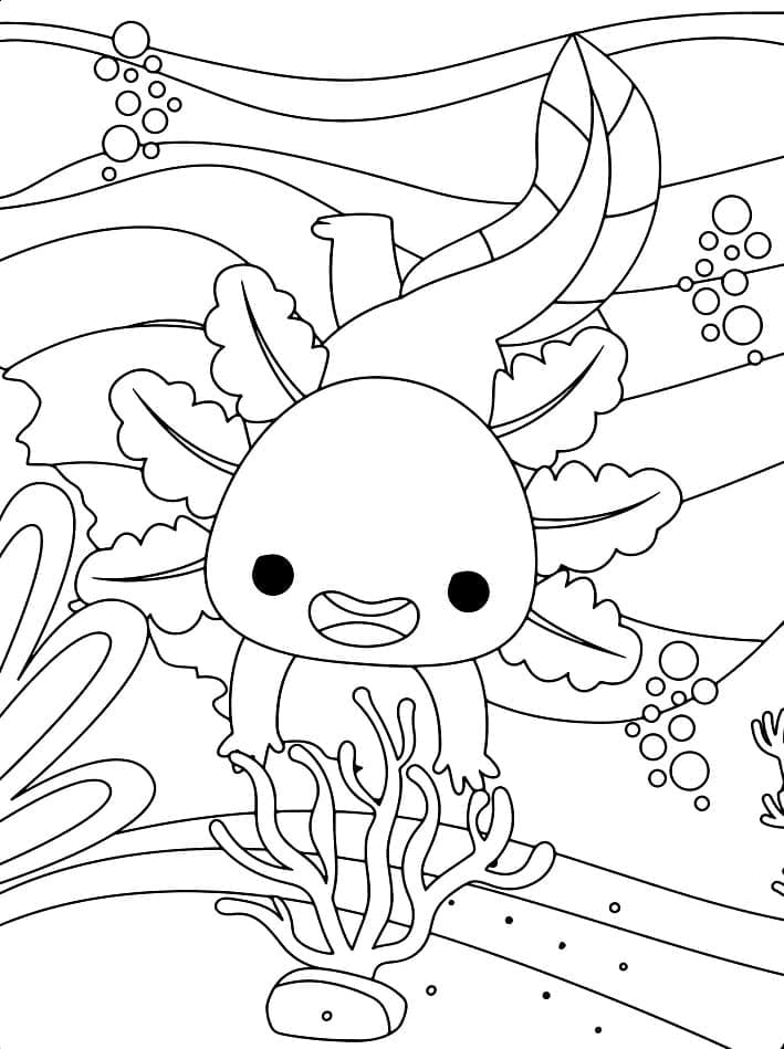 Krásný Axolotl omalovánka