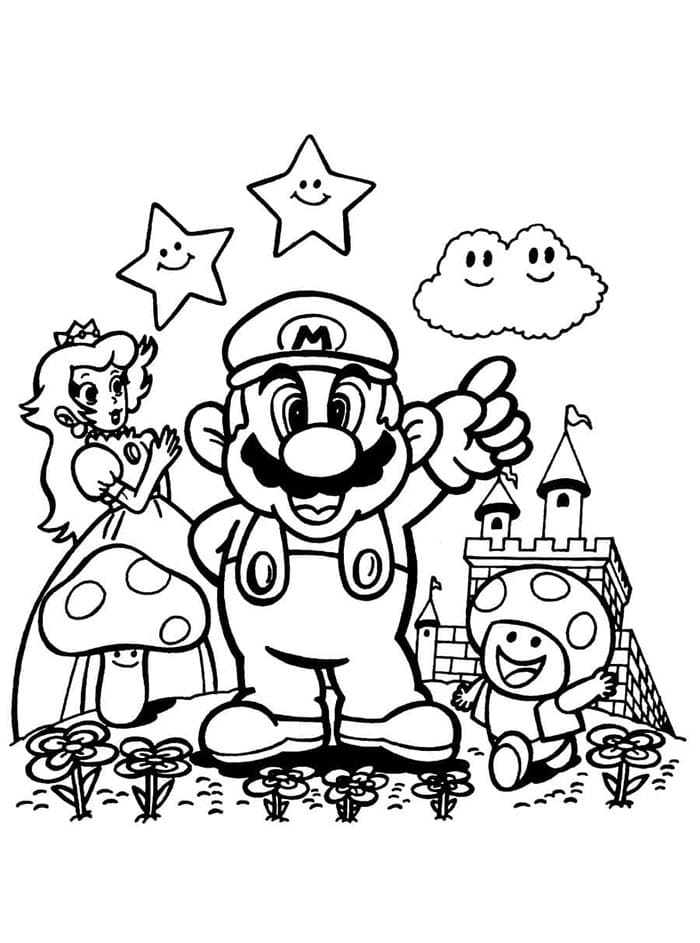 Mario k Vytisknutí omalovánka