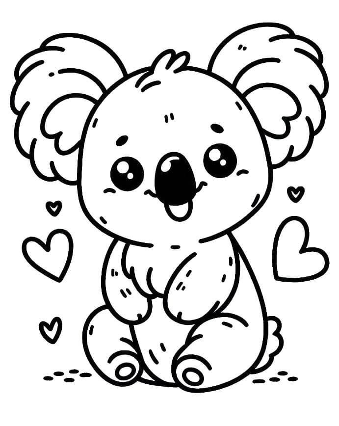 Milý Koala omalovánka
