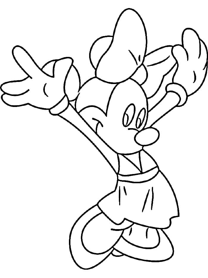 Minnie Mouse Zdarma Tisknutelná omalovánka