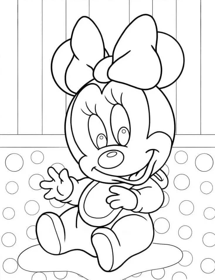 Minnie Mouse pro 2leté Děti omalovánka
