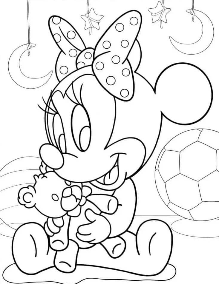 Minnie Mouse pro 4leté Děti omalovánka