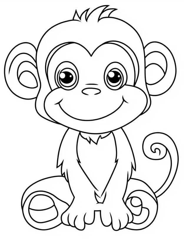 Opice Zdarma pro Děti omalovánka