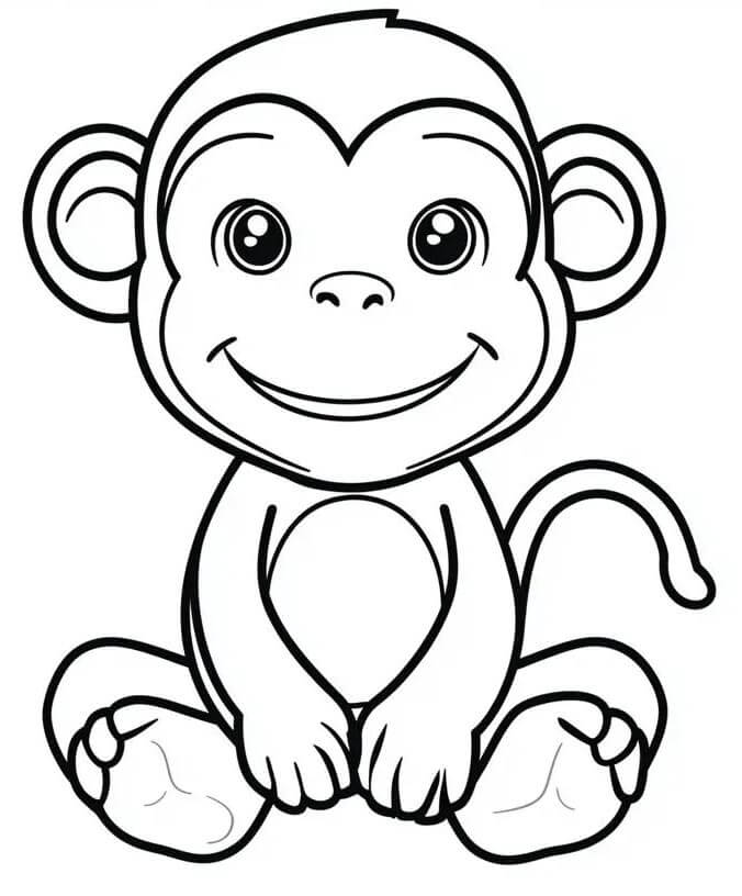 Opice pro Děti omalovánka