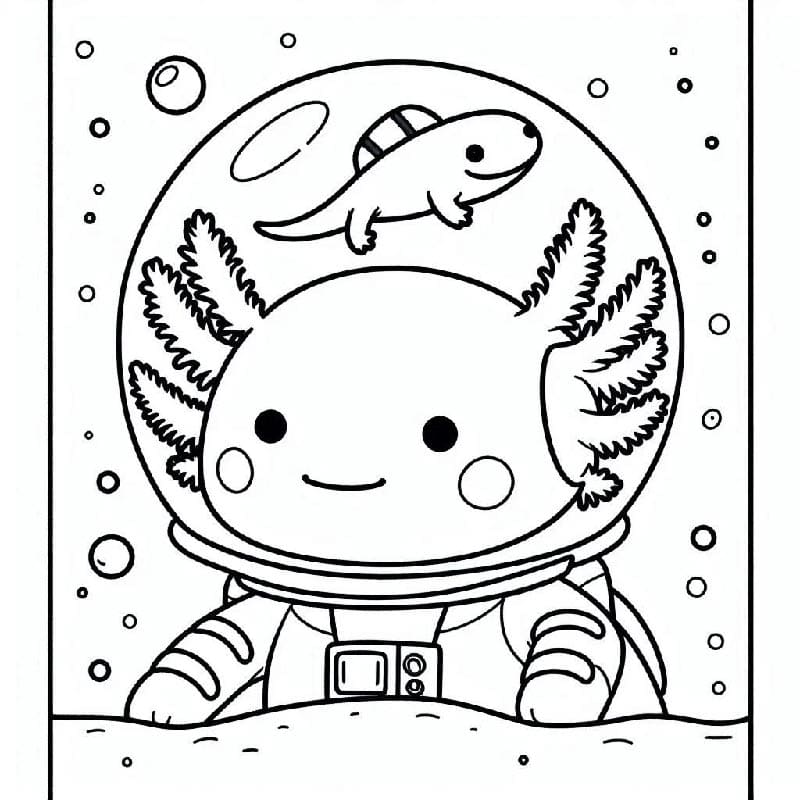Přátelský Axolotl omalovánka