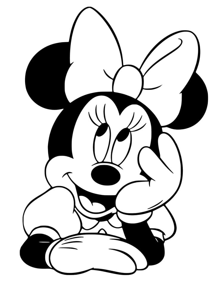 Půvabná Minnie Mouse omalovánka
