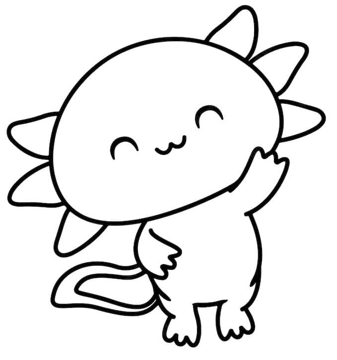Půvabný Axolotl omalovánka