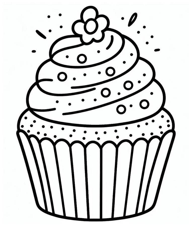 Rozkošný Cupcake omalovánka