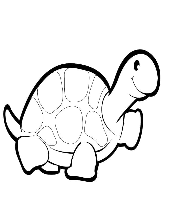 Roztomilá Jedna Želva omalovánka