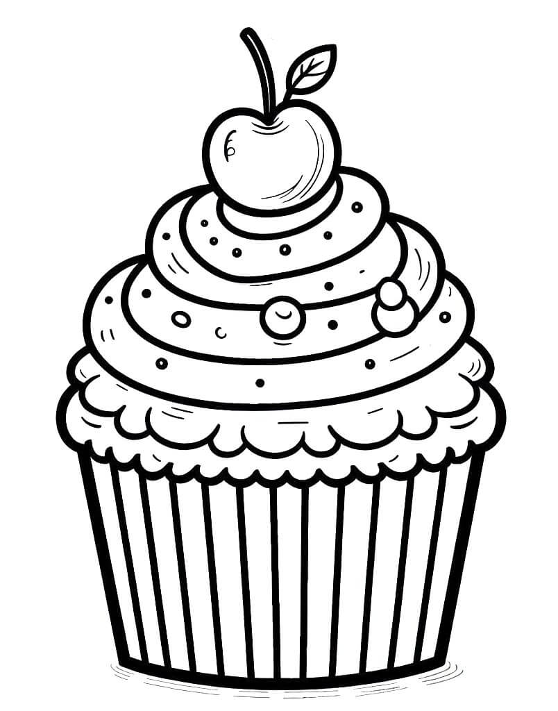 Snadný Cupcake omalovánka