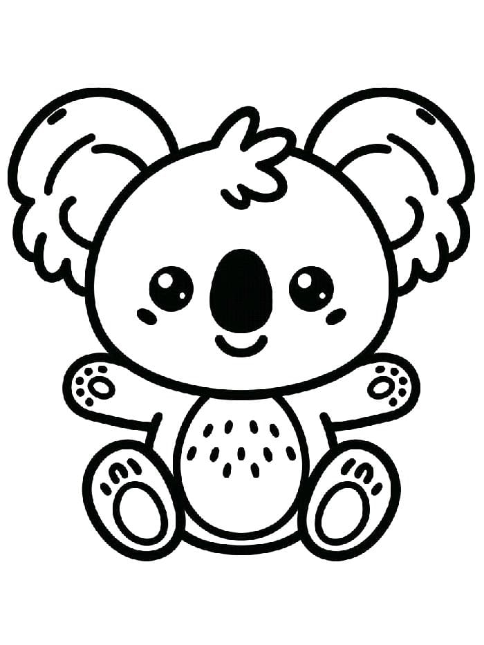 Snadný Koala omalovánka