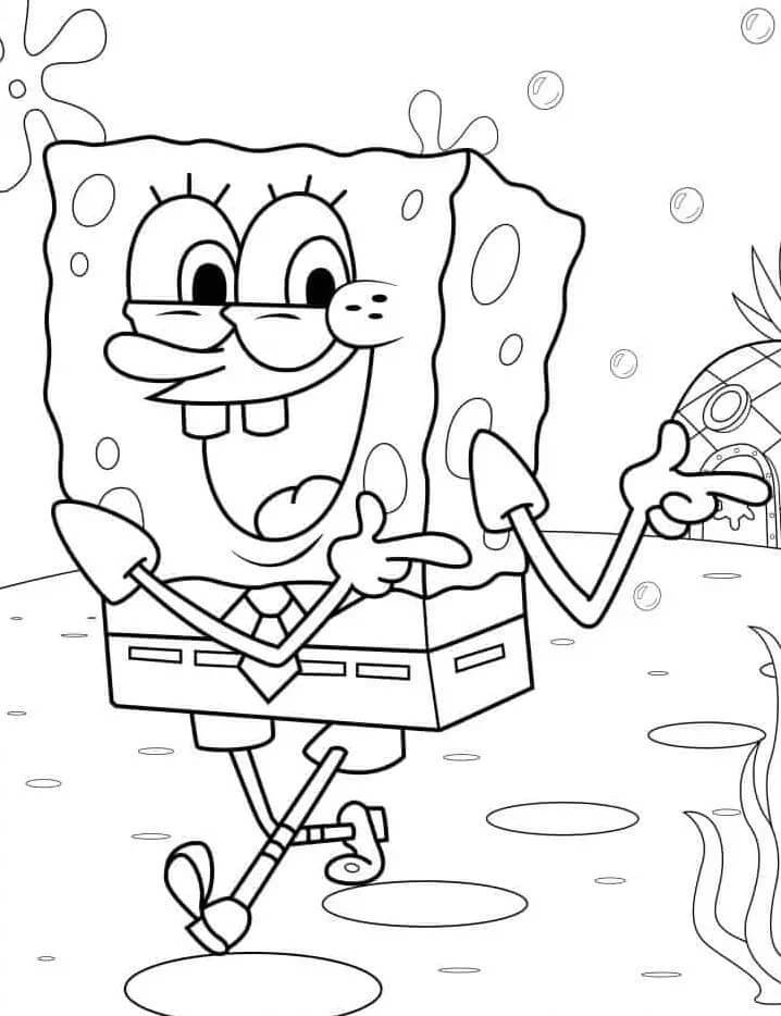 Spongebob v kalhotách (1) omalovánka