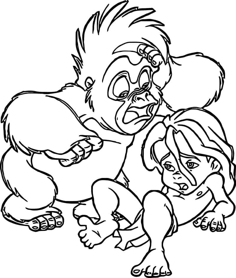 Tarzan Tisknutelný omalovánka