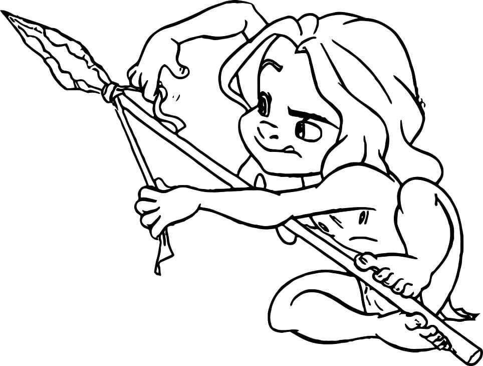 Tarzan pro 4leté Děti omalovánka