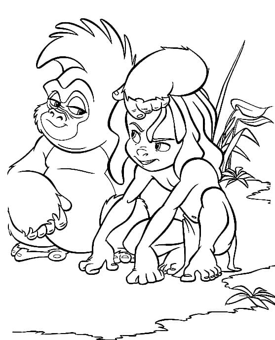 Tarzan pro 5leté Děti omalovánka