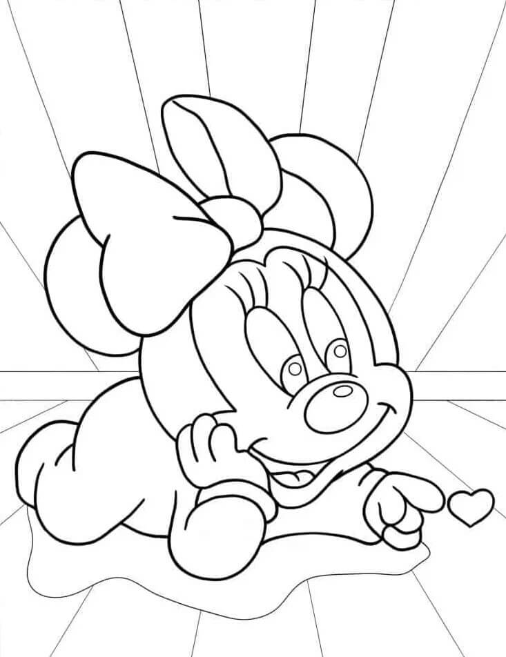Tisknutelná Minnie Mouse Obrázek omalovánka