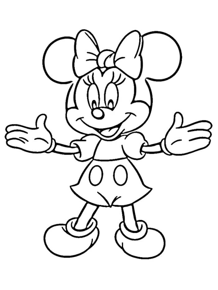 Tisknutelná Zdarma Minnie Mouse omalovánka