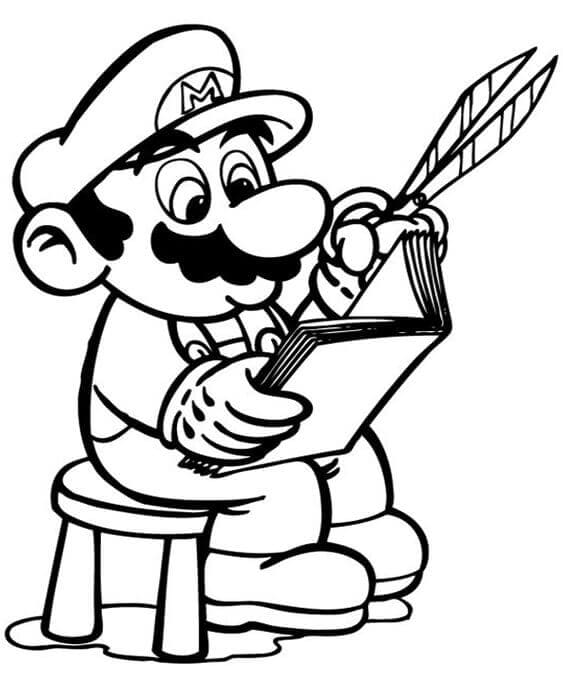 Tisknutelný Mario omalovánka