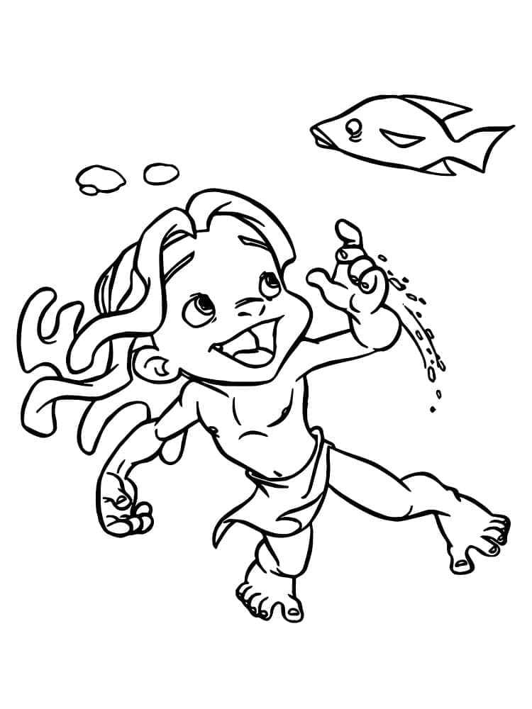 Tisknutelný Tarzan omalovánka