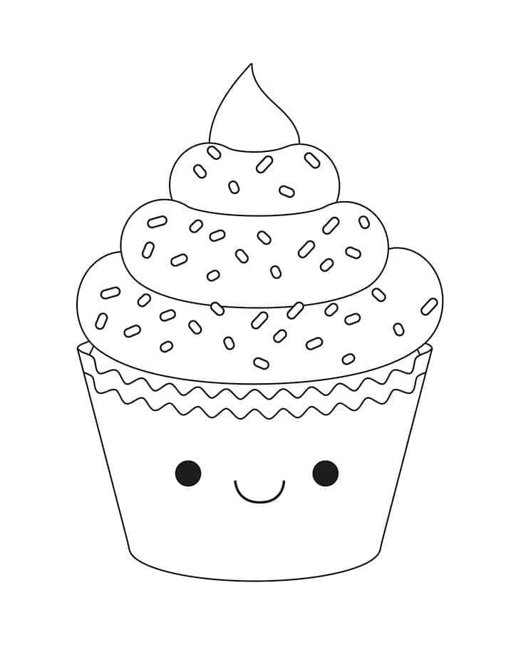 Tisknutelný Zdarma Cupcake omalovánka