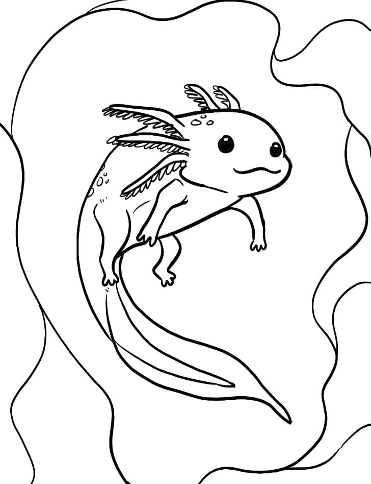 Velmi Roztomilý Axolotl omalovánka