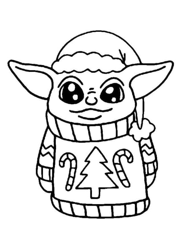 Zdarma Baby Yoda Tisknutelné omalovánka
