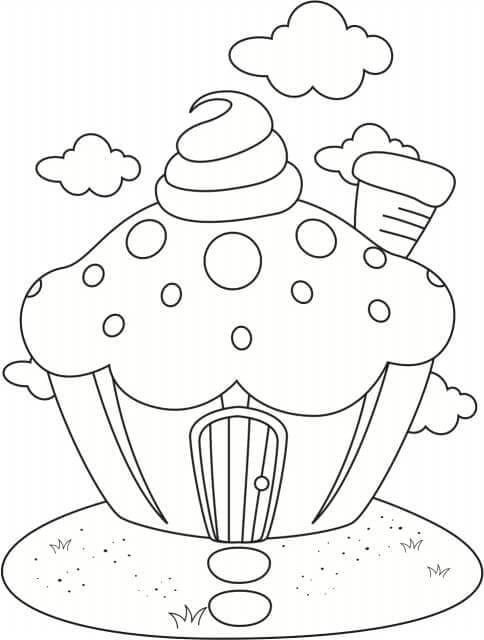 Zdarma Cupcake Obrázek omalovánka