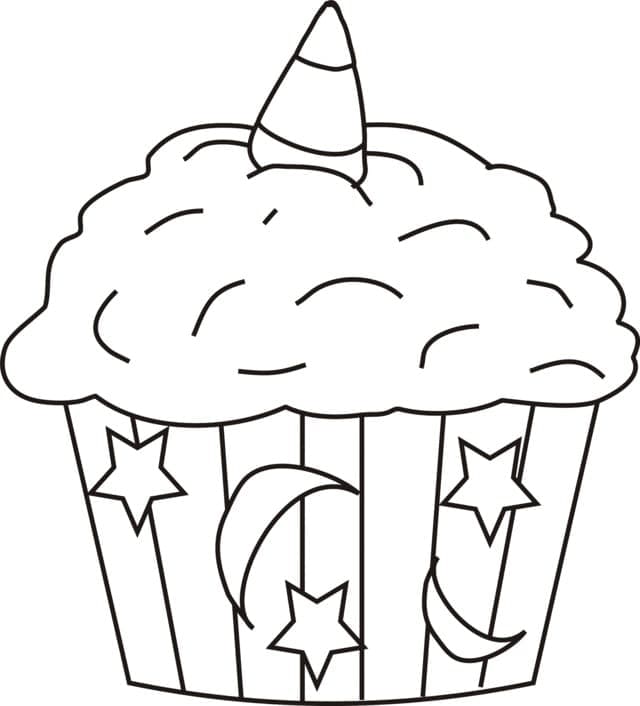 Zdarma Cupcake k Vytisknutí omalovánka