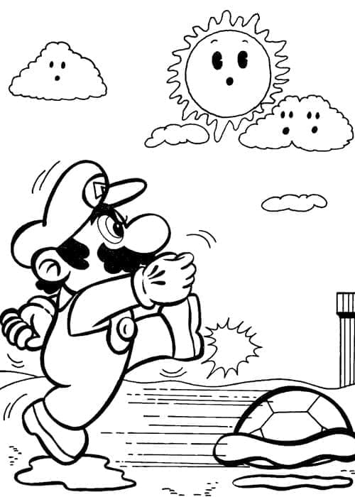Zdarma Mario Obrázek omalovánka