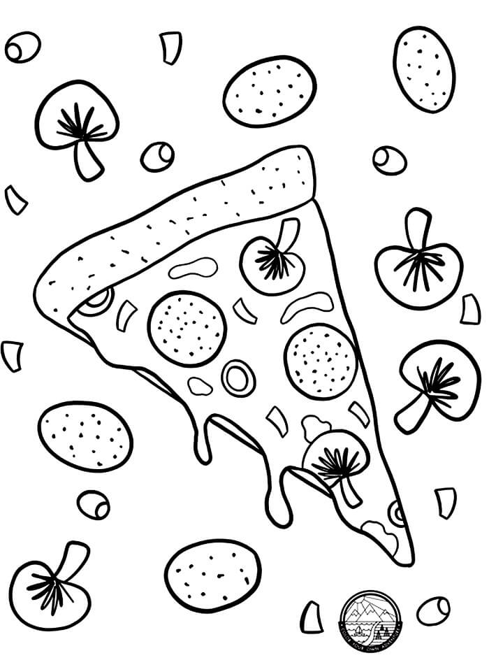 Zdarma Pizza omalovánka