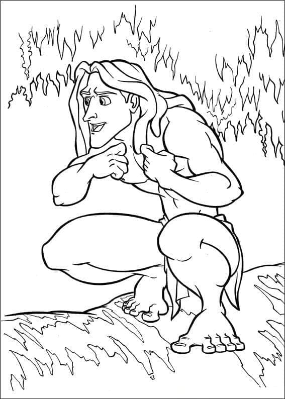 Zdarma Tarzan k Vytisknutí omalovánka