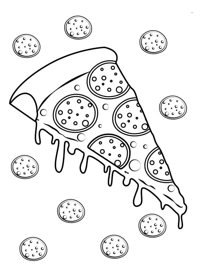 Zdarma Tisknutelná Pizza omalovánka