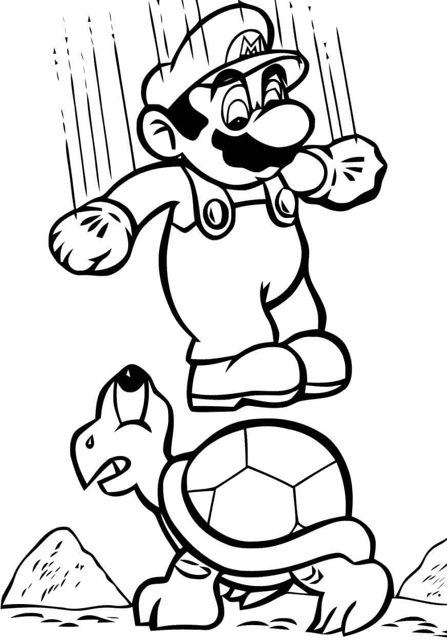 Zdarma Tisknutelný Mario omalovánka