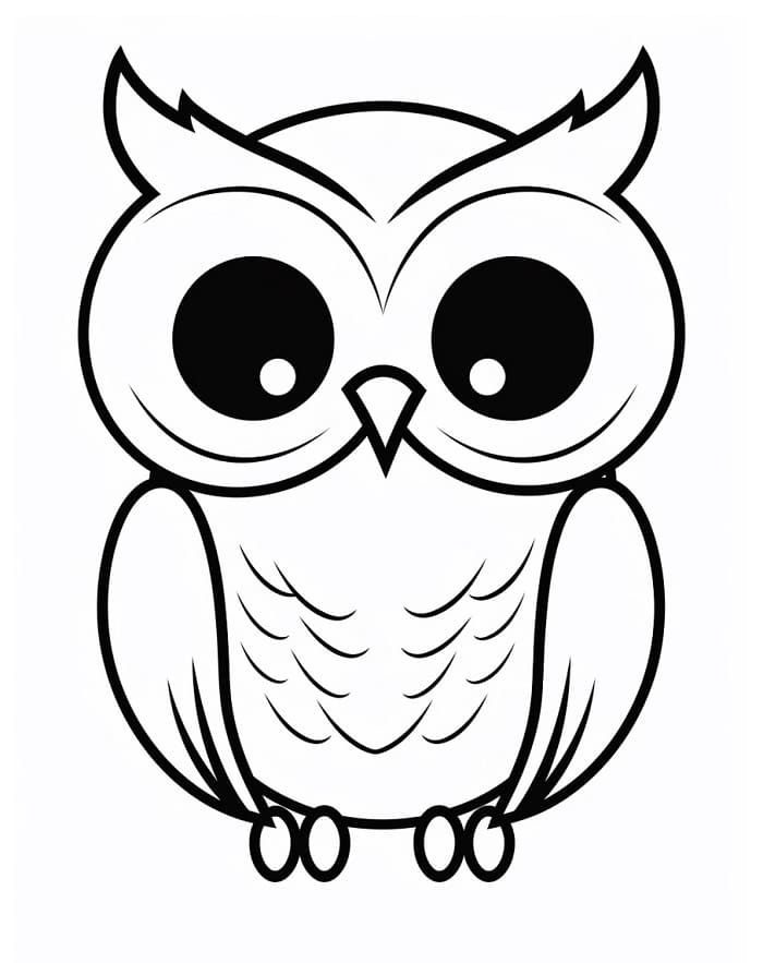 Běžná Sova omalovánka